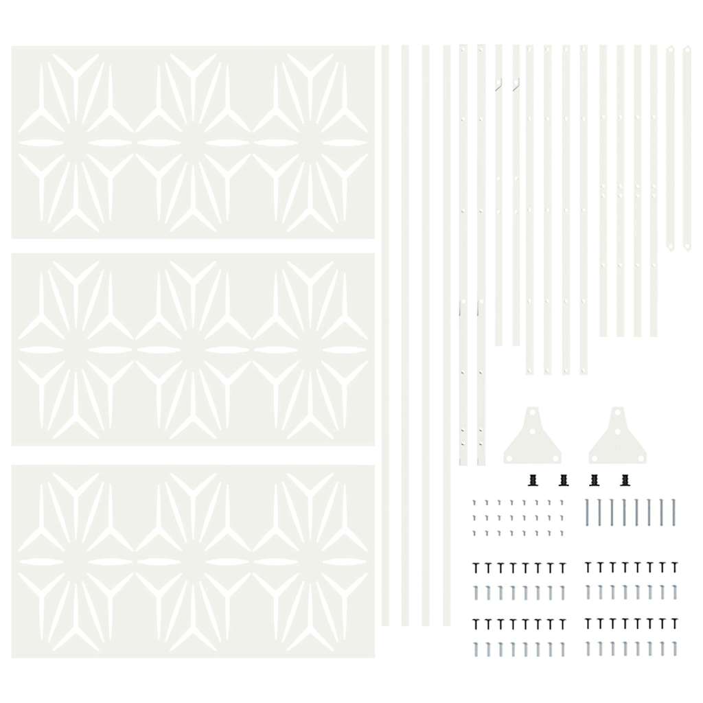 Ecran de intimitate Alb Oțel GartenMobel Dekor