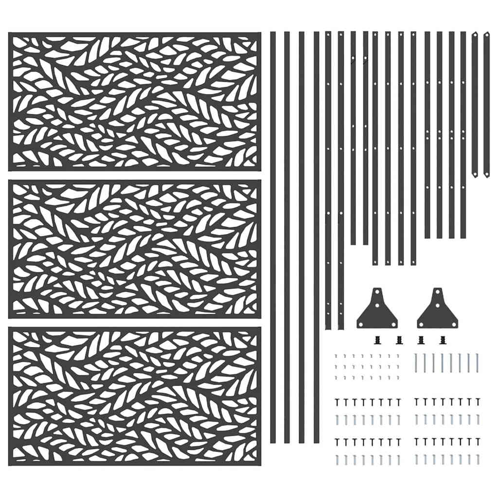 Ecran de intimitate Negru Oțel GartenMobel Dekor