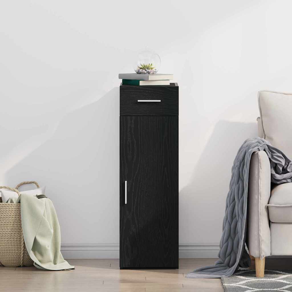 Bufet cu sertar Stejar negru 30 x 42.5 x 93 cm Lemn compozit GartenMobel Dekor