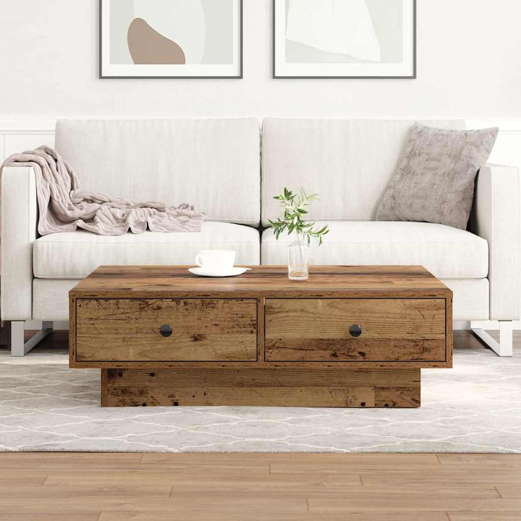 Masă de cafea Lemn vechi 90 x 90 x 28 cm Lemn compozit GartenMobel Dekor