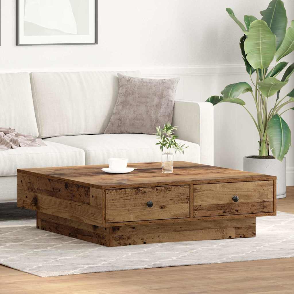 Masă de cafea Lemn vechi 90 x 90 x 28 cm Lemn compozit GartenMobel Dekor