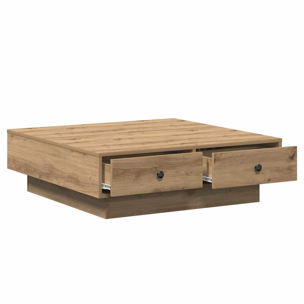 Masă de cafea stejar artizanal 90 x 90 x 28 cm Lemn compozit GartenMobel Dekor