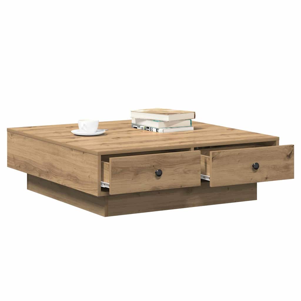 Masă de cafea stejar artizanal 90 x 90 x 28 cm Lemn compozit GartenMobel Dekor