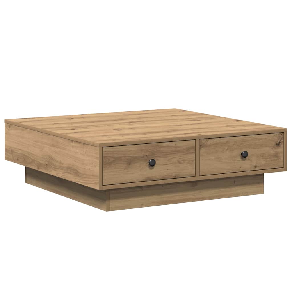 Masă de cafea stejar artizanal 90 x 90 x 28 cm Lemn compozit GartenMobel Dekor