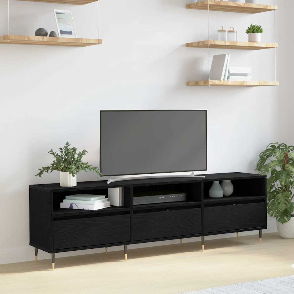 Cabinet TV Stejar negru 150 x 30 x 44.5 cm Lemn compozit GartenMobel Dekor