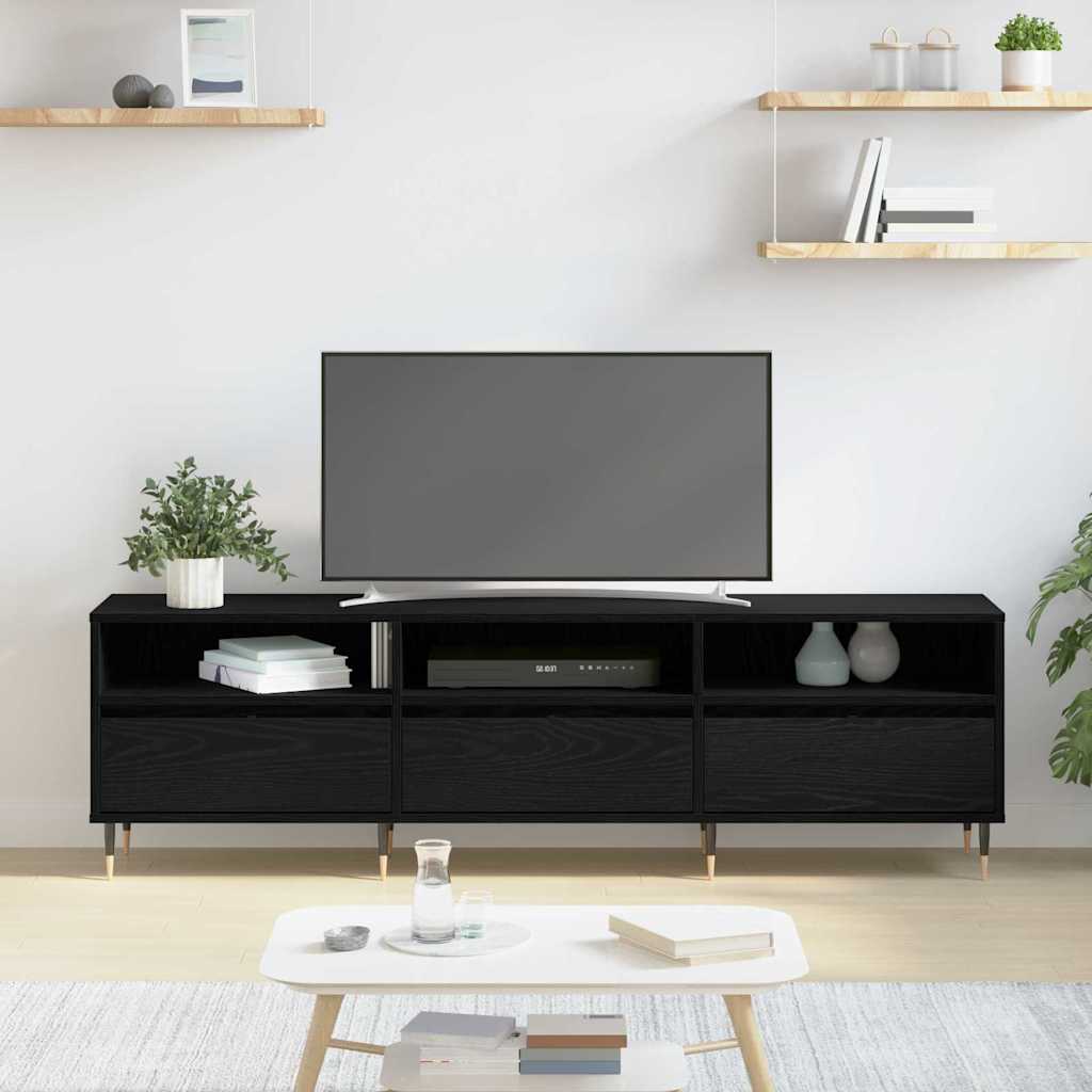 Cabinet TV Stejar negru 150 x 30 x 44.5 cm Lemn compozit GartenMobel Dekor