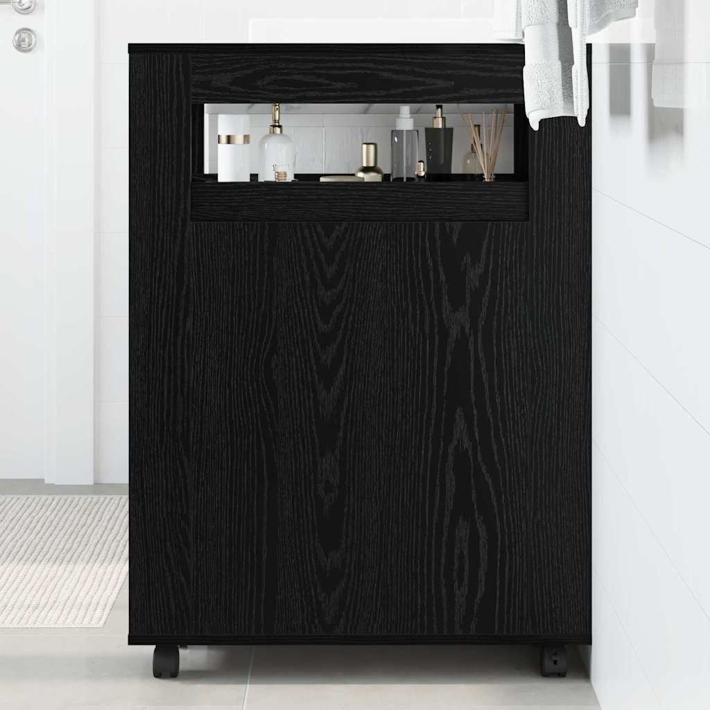 Cabinet îngust din baie Stejar negru 65 x 23 x 87 cm GartenMobel Dekor