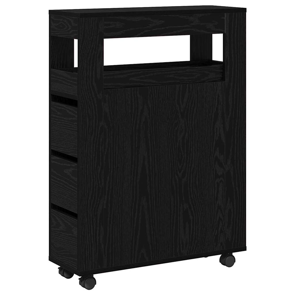 Cabinet îngust din baie Stejar negru 65 x 23 x 87 cm GartenMobel Dekor