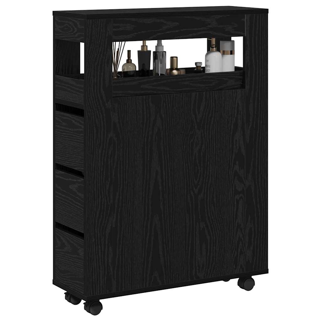 Cabinet îngust din baie Stejar negru 65 x 23 x 87 cm GartenMobel Dekor