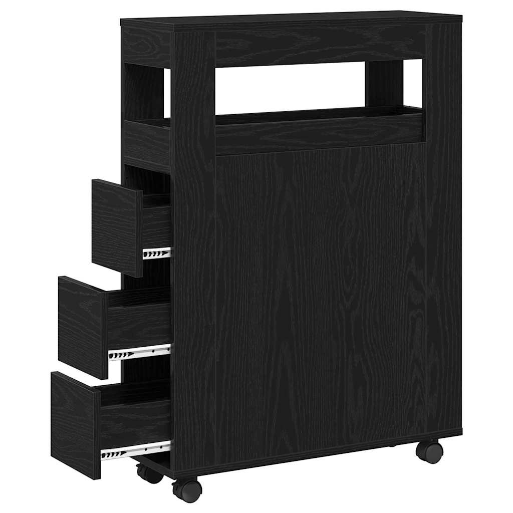 Cabinet îngust din baie Stejar negru 65 x 23 x 87 cm GartenMobel Dekor