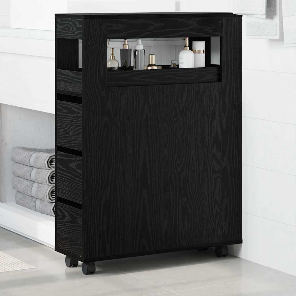 Cabinet îngust din baie Stejar negru 65 x 23 x 87 cm GartenMobel Dekor
