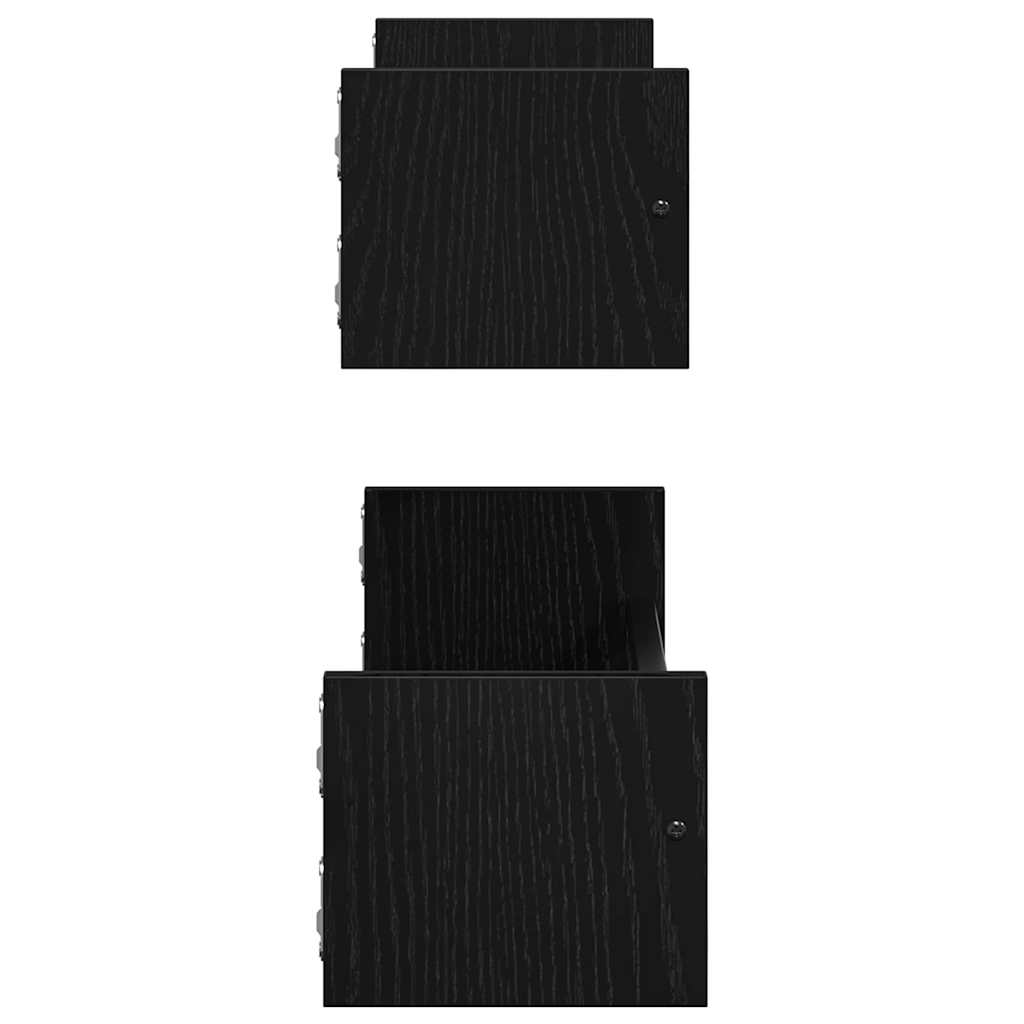 Raft de perete 2 pcs Stejar negru 60 x 16 x 14 cm Lemn compozit GartenMobel Dekor