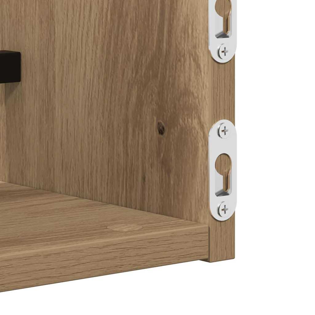 Raft de perete cu raft 2 pcs stejar artizanal 60 x 16 x 14 cm GartenMobel Dekor