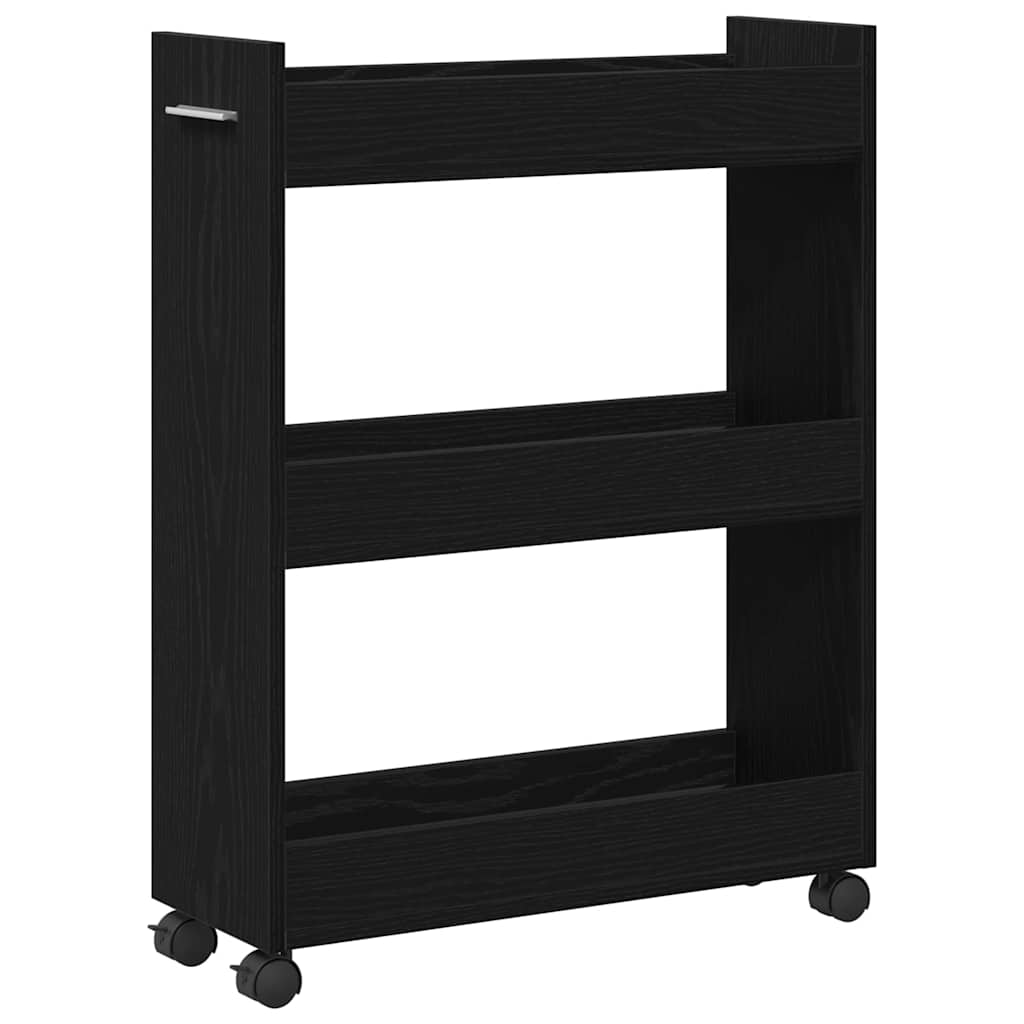 Dulap cu roata Stejar negru 60 x 22 x 79 cm Lemn compozit GartenMobel Dekor
