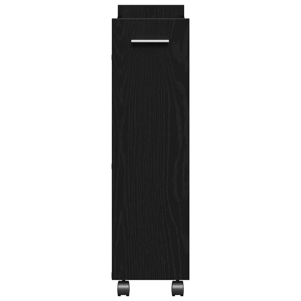 Dulap cu roata Stejar negru 60 x 22 x 79 cm Lemn compozit GartenMobel Dekor