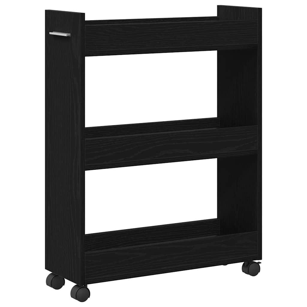 Dulap cu roata Stejar negru 60 x 22 x 79 cm Lemn compozit GartenMobel Dekor