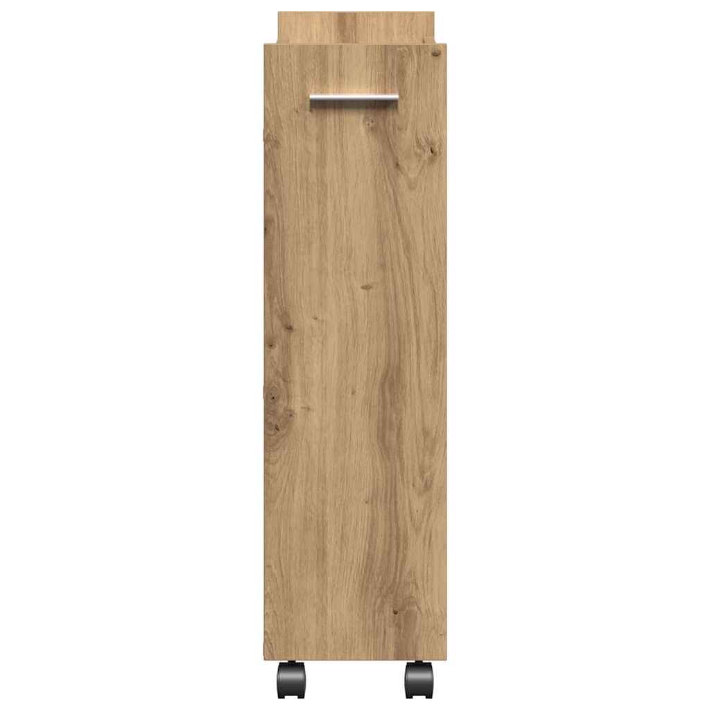 Dulap cu roata stejar artizanal 60 x 22 x 79 cm Lemn compozit GartenMobel Dekor