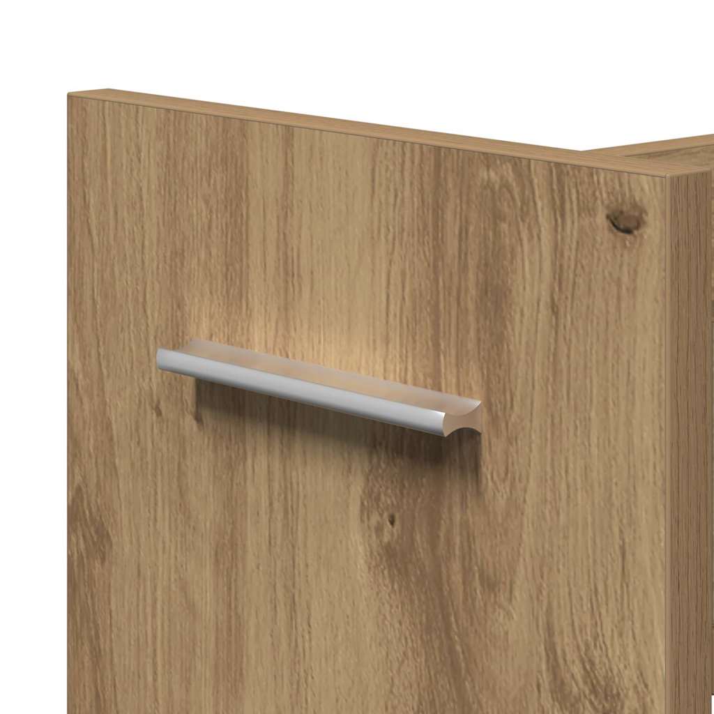 Dulap cu roata stejar artizanal 60 x 22 x 79 cm Lemn compozit GartenMobel Dekor
