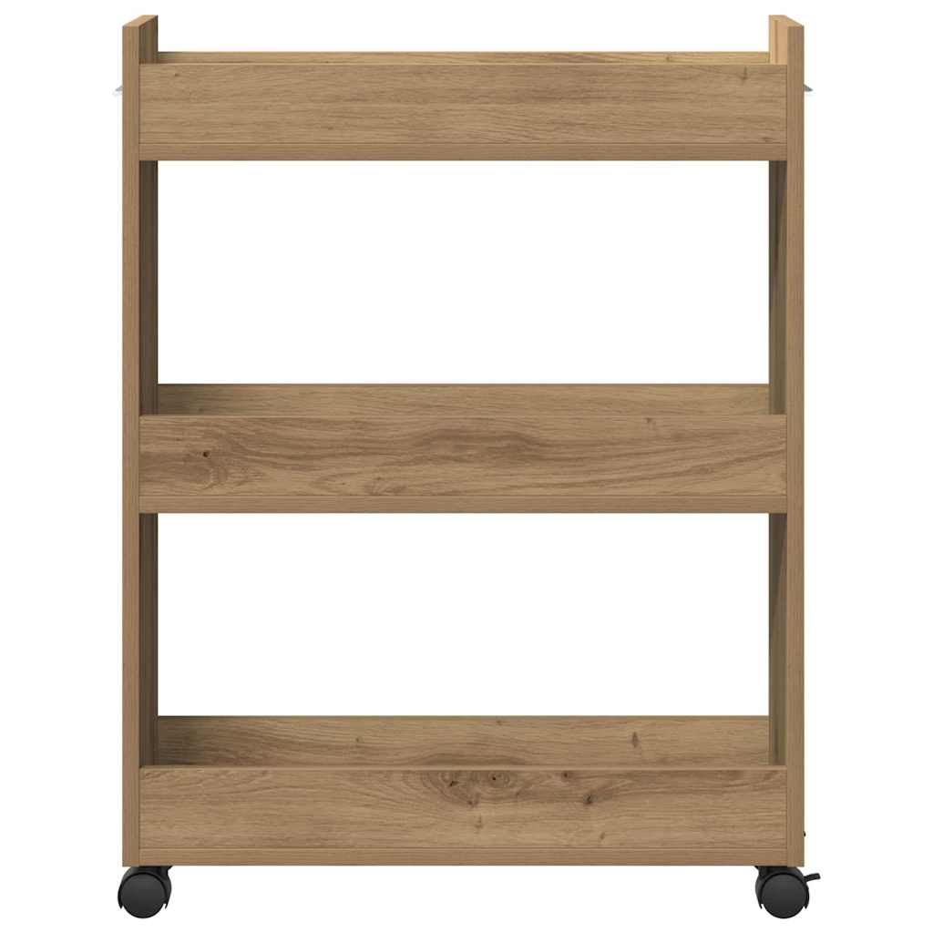 Dulap cu roata stejar artizanal 60 x 22 x 79 cm Lemn compozit GartenMobel Dekor