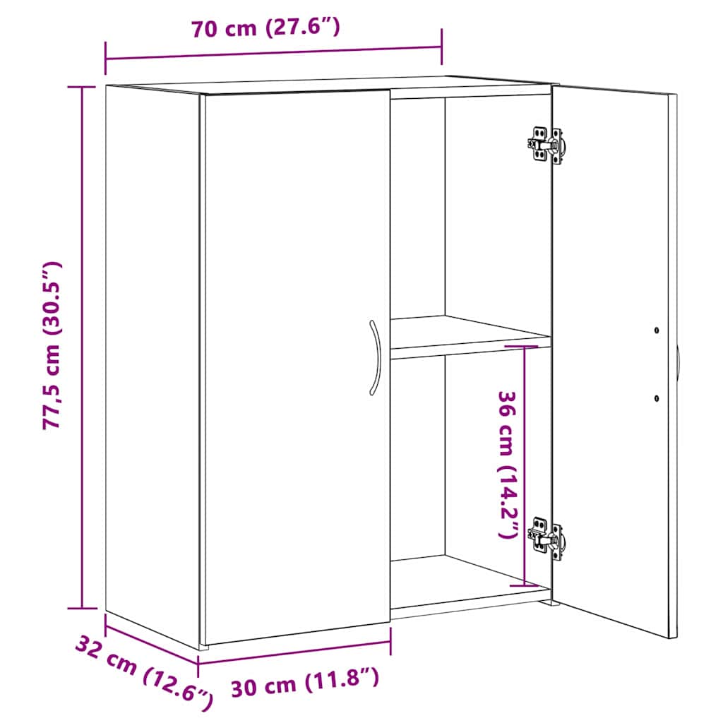 Dulap de birou cu ușă Stejar negru 60 x 32 x 77.5 Lemn compozit GartenMobel Dekor