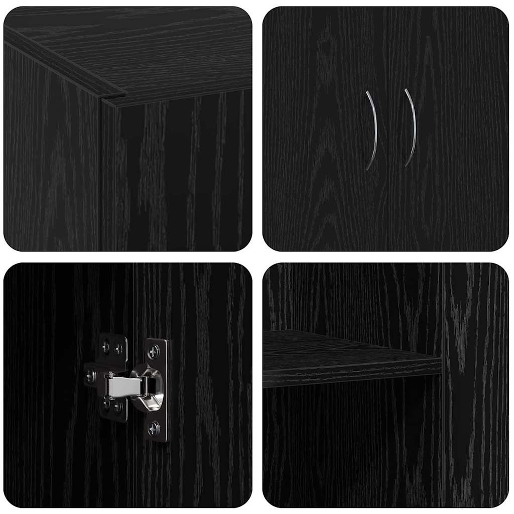 Dulap de birou cu ușă Stejar negru 60 x 32 x 77.5 Lemn compozit GartenMobel Dekor