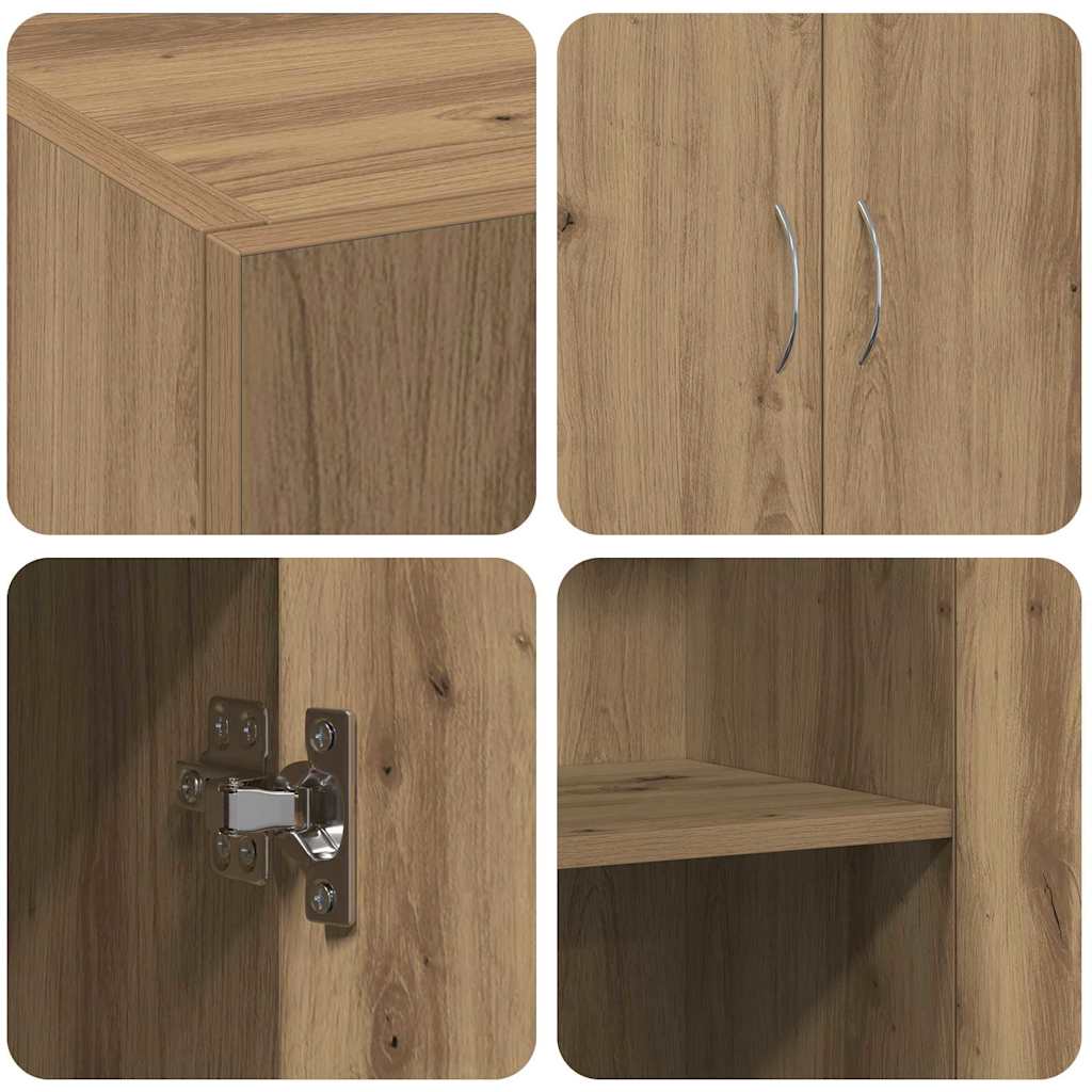 Dulap de birou stejar artizanal 60 x 32 x 77.5 Lemn compozit GartenMobel Dekor