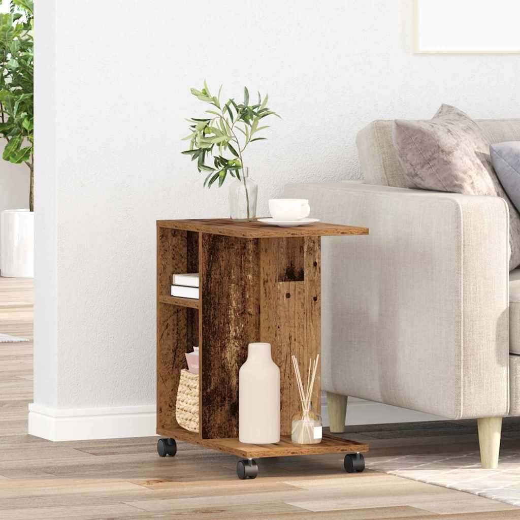 Masă laterală cu raft Lemn vechi 50 x 30 x 55 cm Lemn compozit GartenMobel Dekor