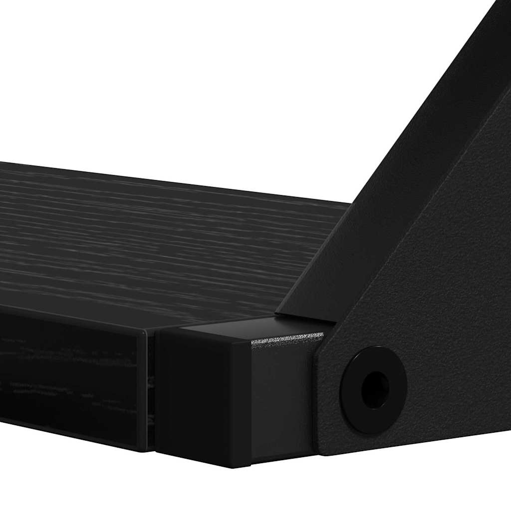 Set rafturi de perete 3 pcs Stejar negru 37 x 12 x 13 cm GartenMobel Dekor