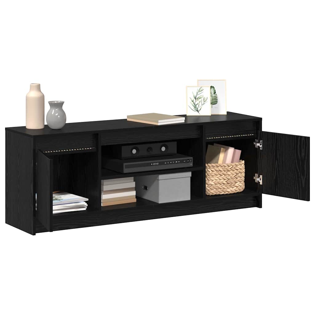 Cabinet TV Negru 139.5 x 34 x 50 cm Lemn compozit GartenMobel Dekor