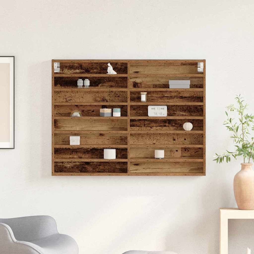 Cabinet de afișare Lemn Vechi 100 x 8.5 x 75 cm Lemn compozit GartenMobel Dekor