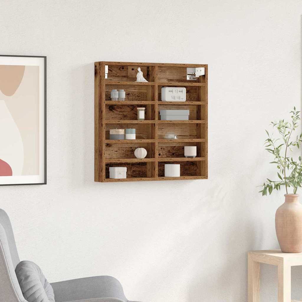 Cabinet de afișare Lemn Vechi 60 x 8.5 x 58 cm Lemn compozit GartenMobel Dekor