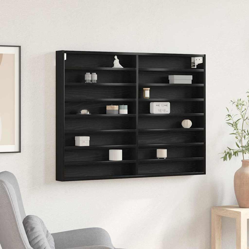 Cabinet de afișare Stejar negru 100 x 8.5 x 75 cm Lemn compozit GartenMobel Dekor