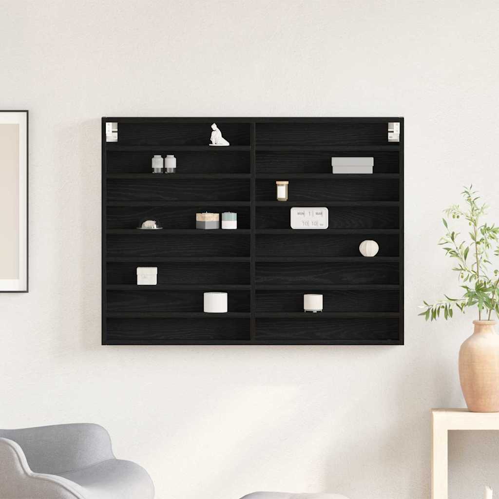 Cabinet de afișare Stejar negru 100 x 8.5 x 75 cm Lemn compozit GartenMobel Dekor