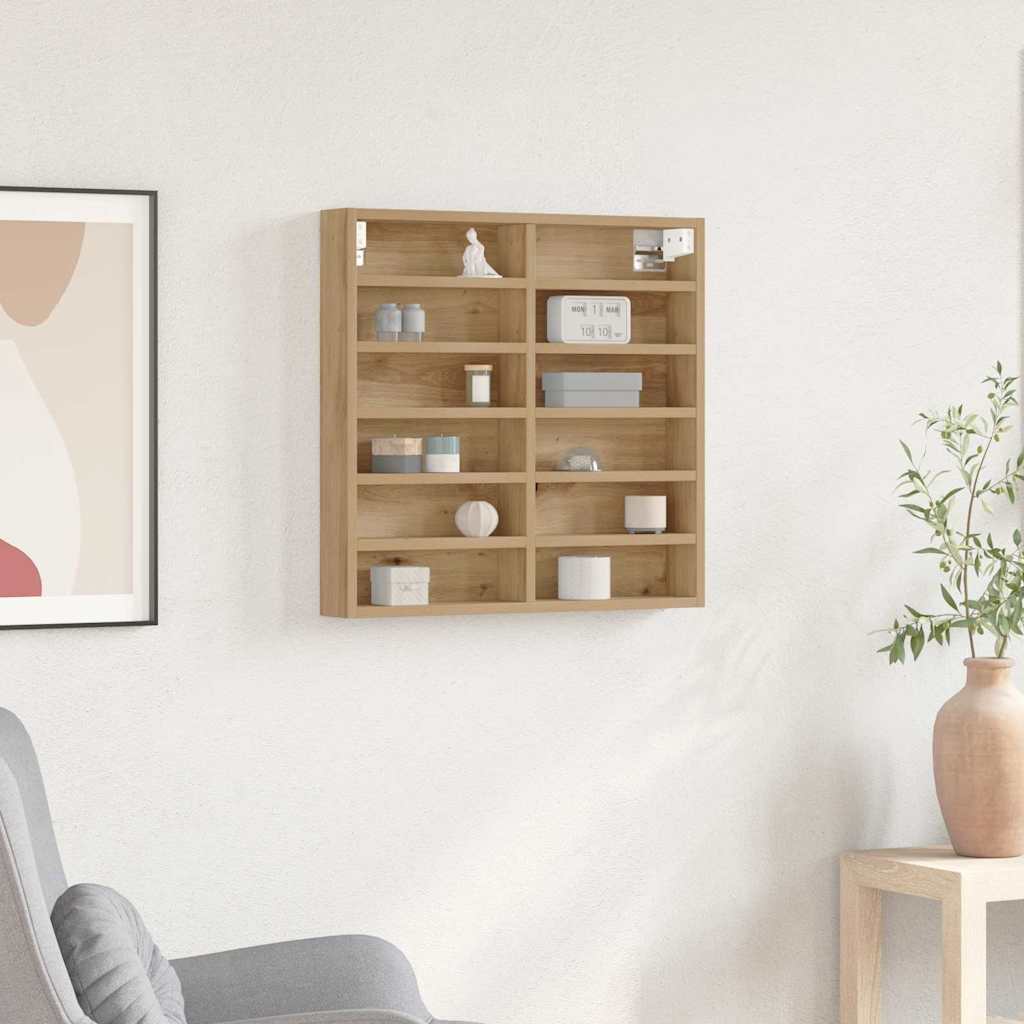 Cabinet de afișare cu raft stejar artizanal 60 x 8.5 x 58 cm GartenMobel Dekor