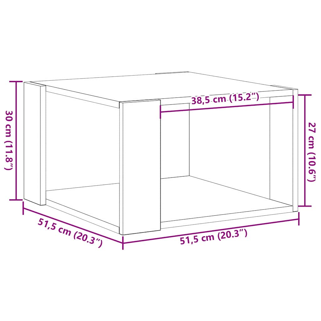 Masă de cafea stejar artizanal 51.5 x 51.5 x 30 cm GartenMobel Dekor