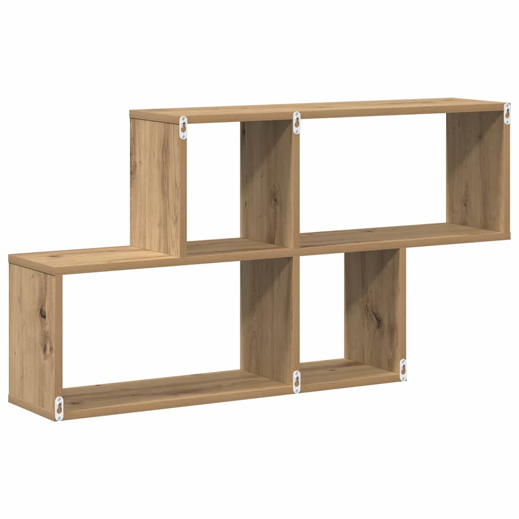 Raft de perete stejar artizanal 100 x 20 x 53 cm Lemn compozit GartenMobel Dekor