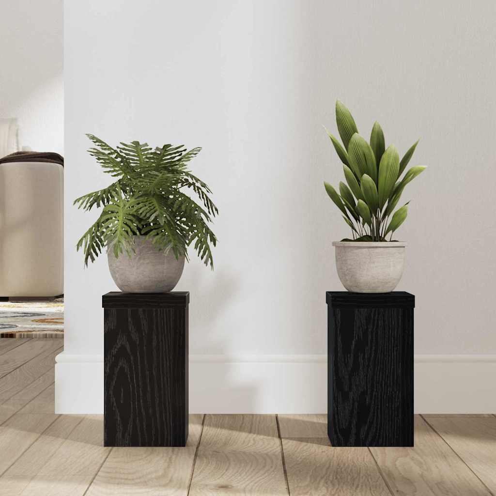 Suport pentru plante 2 pcs Stejar negru 10 x 10 x 18 cm GartenMobel Dekor