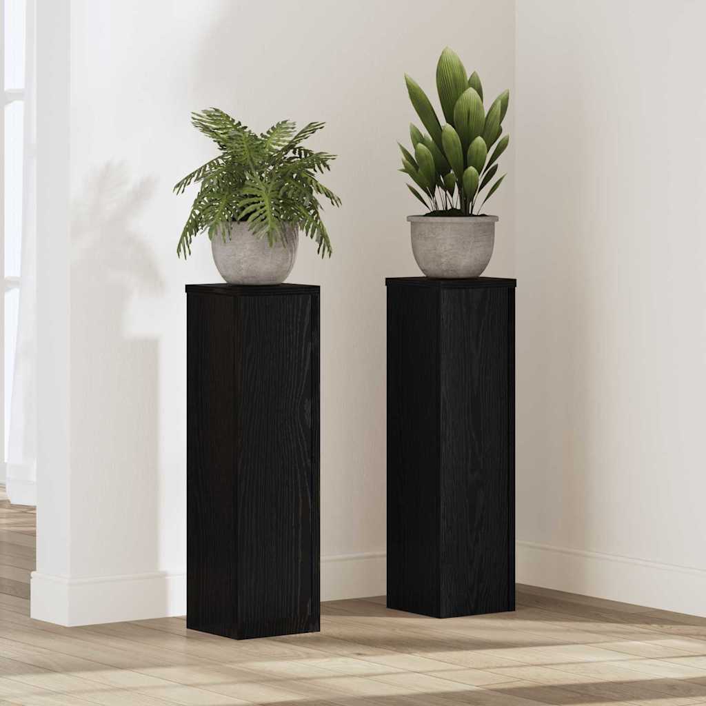Suport pentru plante 2 pcs Stejar negru 17 x 17 x 60 cm GartenMobel Dekor