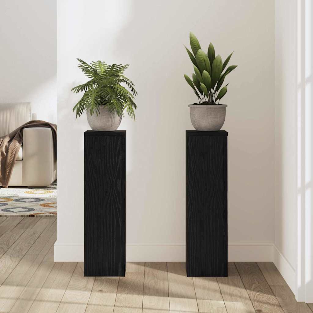 Suport pentru plante 2 pcs Stejar negru 17 x 17 x 60 cm GartenMobel Dekor