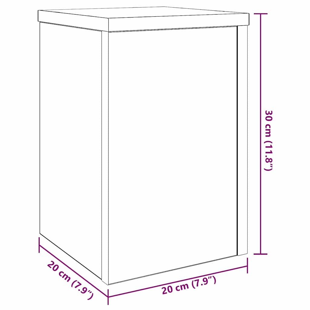 Suport pentru plante 2 pcs Stejar negru 20 x 20 x 30 cm GartenMobel Dekor