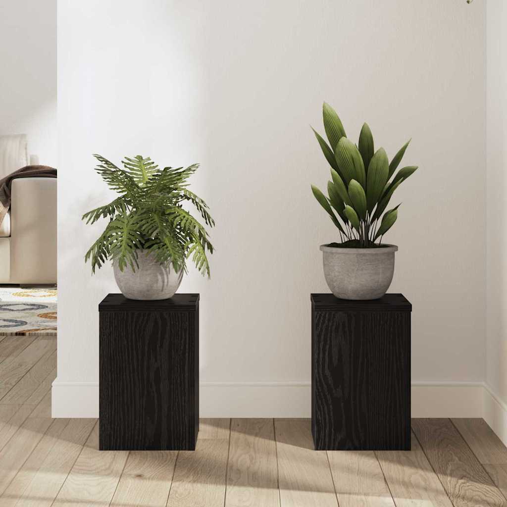 Suport pentru plante 2 pcs Stejar negru 20 x 20 x 30 cm GartenMobel Dekor