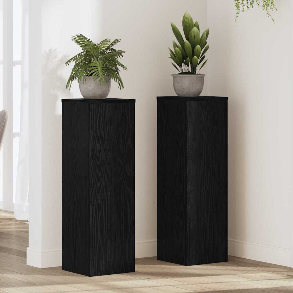 Suport pentru plante 2 pcs Stejar negru 25 x 25 x 80 cm GartenMobel Dekor