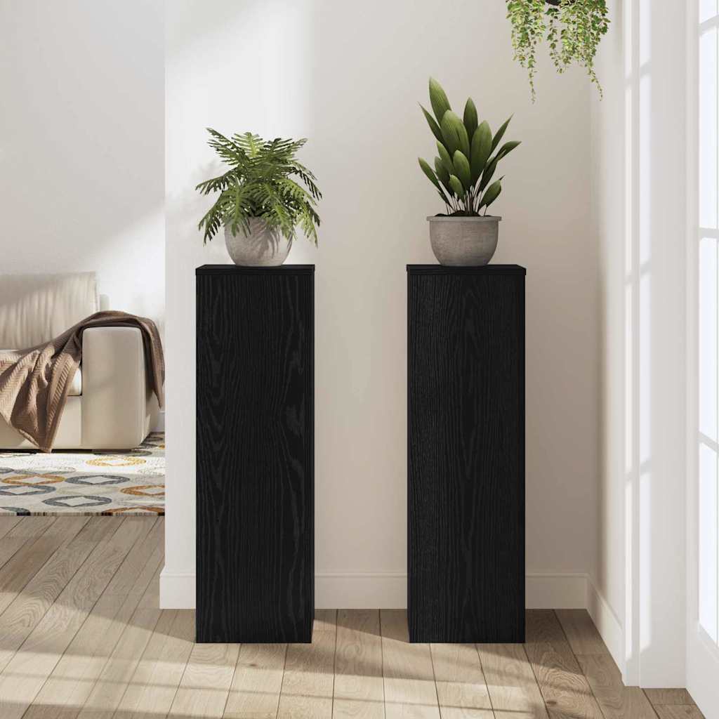Suport pentru plante 2 pcs Stejar negru 25 x 25 x 80 cm GartenMobel Dekor