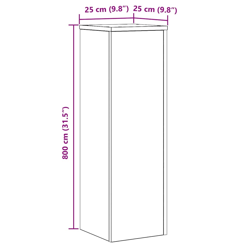 Suport pentru plante 2 pcs Stejar negru 25 x 25 x 80 cm GartenMobel Dekor