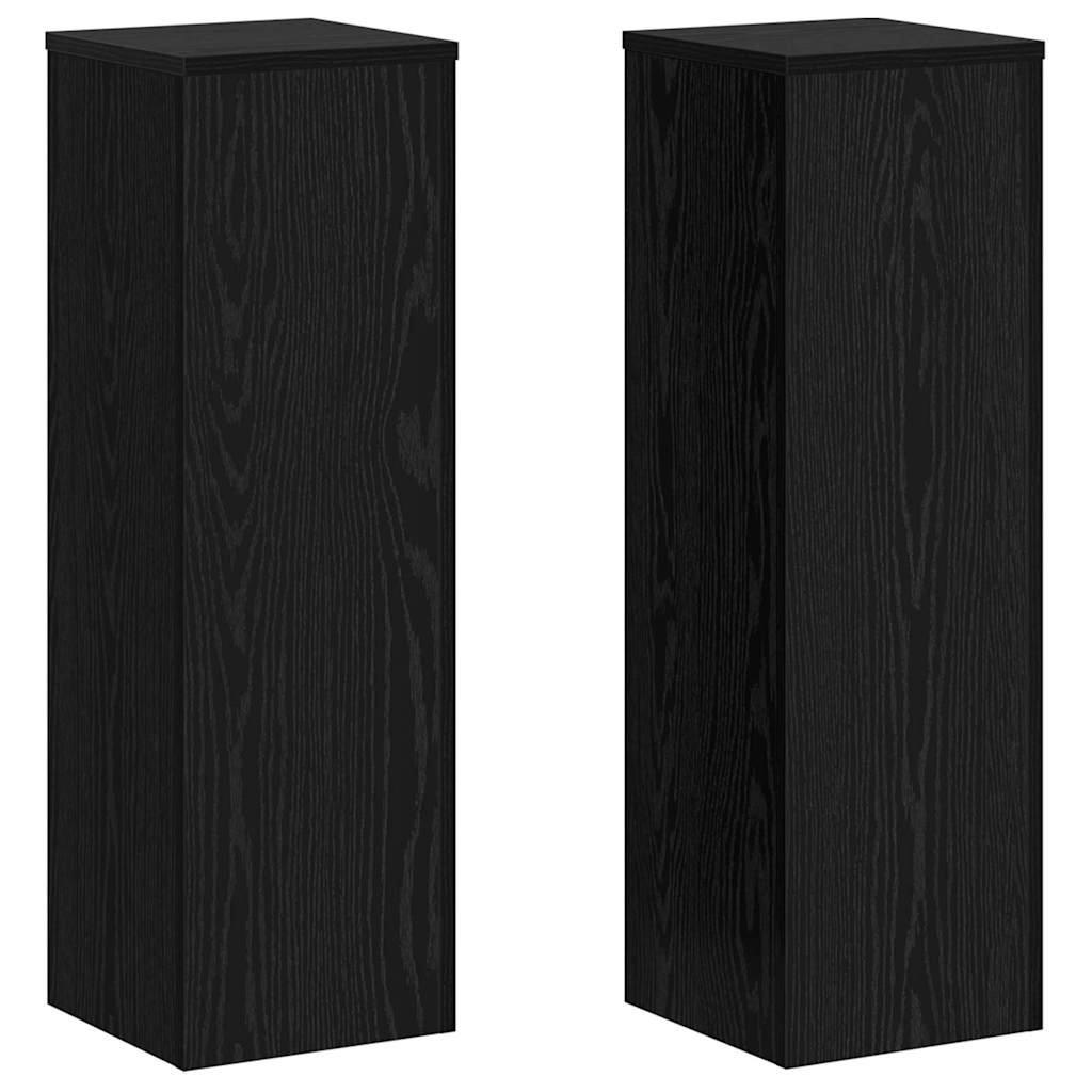 Suport pentru plante 2 pcs Stejar negru 25 x 25 x 80 cm GartenMobel Dekor
