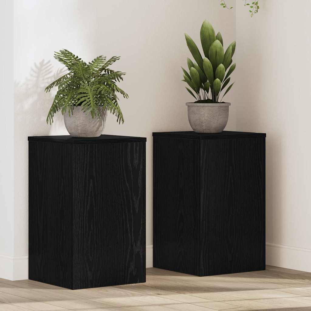 Suport pentru plante 2 pcs Stejar negru 30 x 30 x 50 cm GartenMobel Dekor