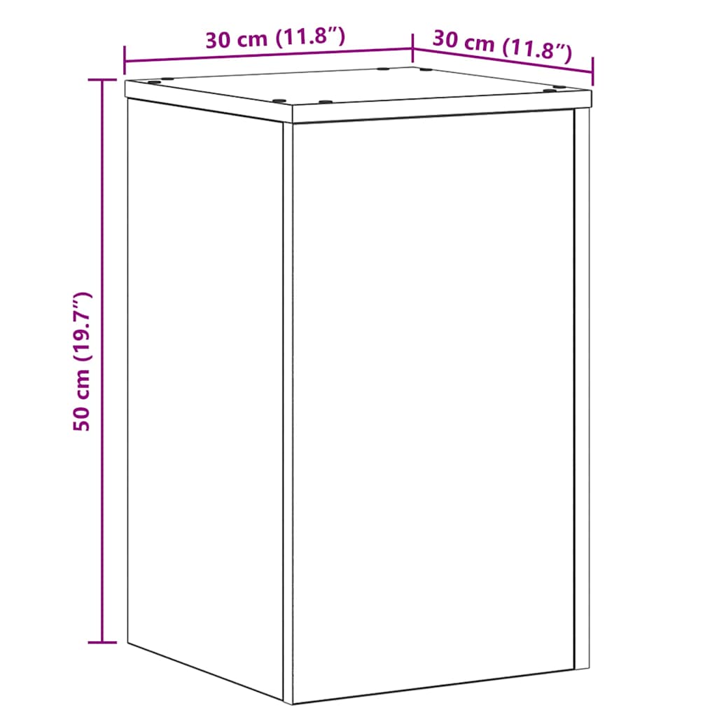 Suport pentru plante 2 pcs Stejar negru 30 x 30 x 50 cm GartenMobel Dekor