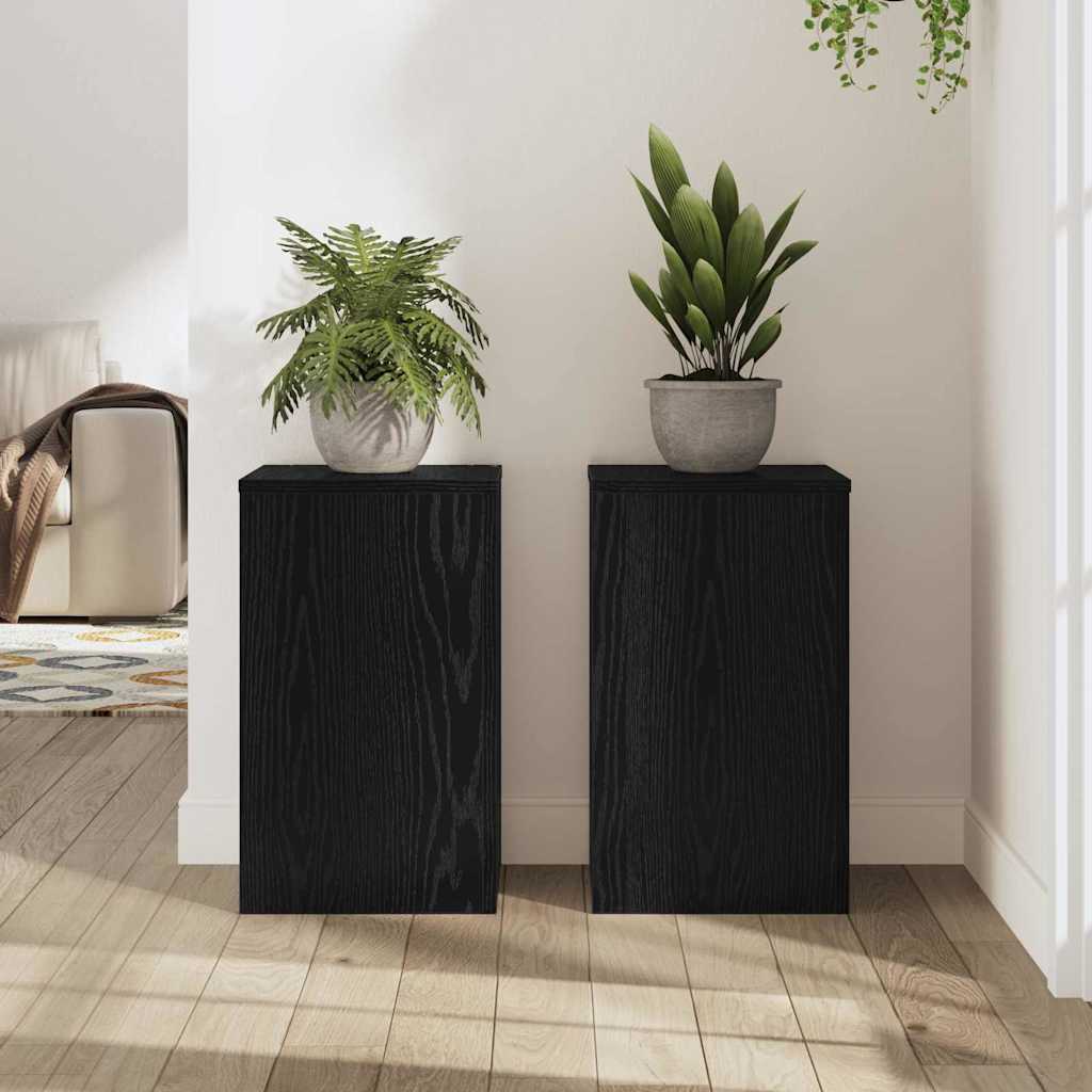 Suport pentru plante 2 pcs Stejar negru 30 x 30 x 50 cm GartenMobel Dekor