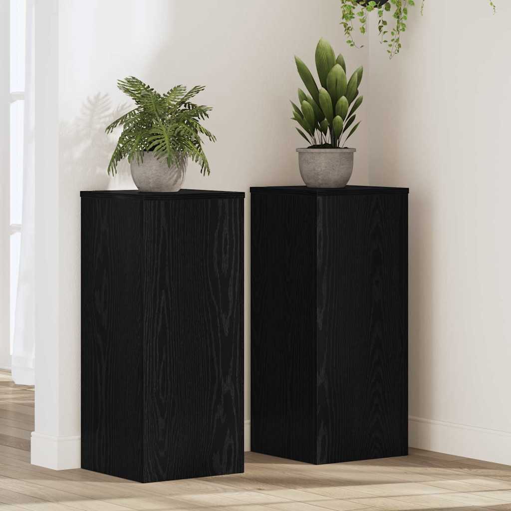 Suport pentru plante 2 pcs Stejar negru 30 x 30 x 70 cm GartenMobel Dekor