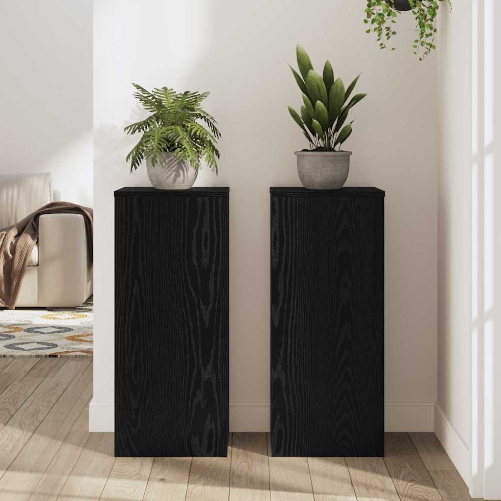 Suport pentru plante 2 pcs Stejar negru 30 x 30 x 70 cm GartenMobel Dekor